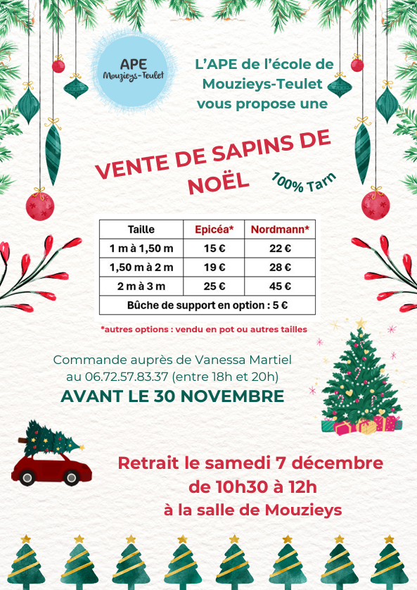 Vente de sapins à Mouzieys-Teulet