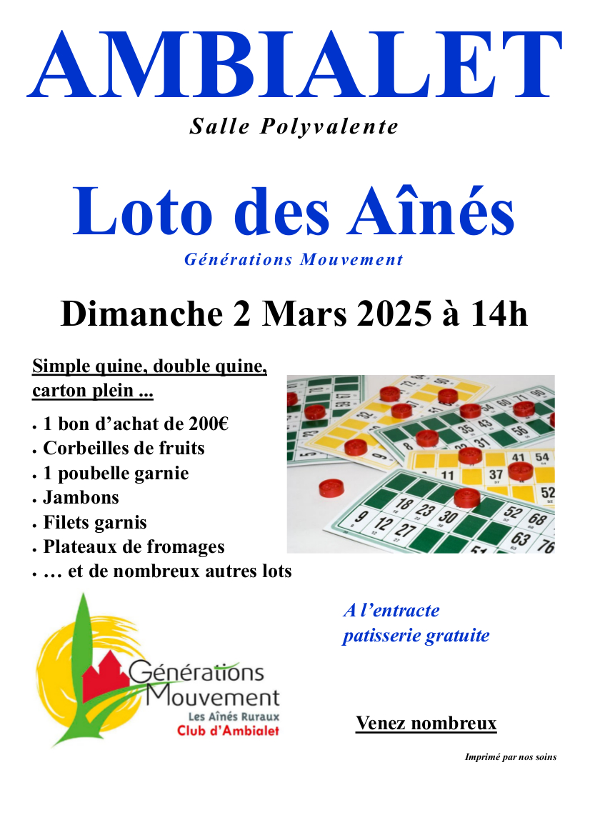 Loto des Aînés, à Ambialet