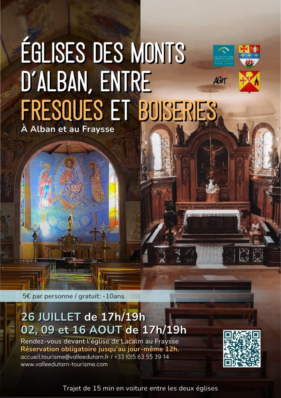 Eglises des Monts d'Alban, entre fresques et boiseries