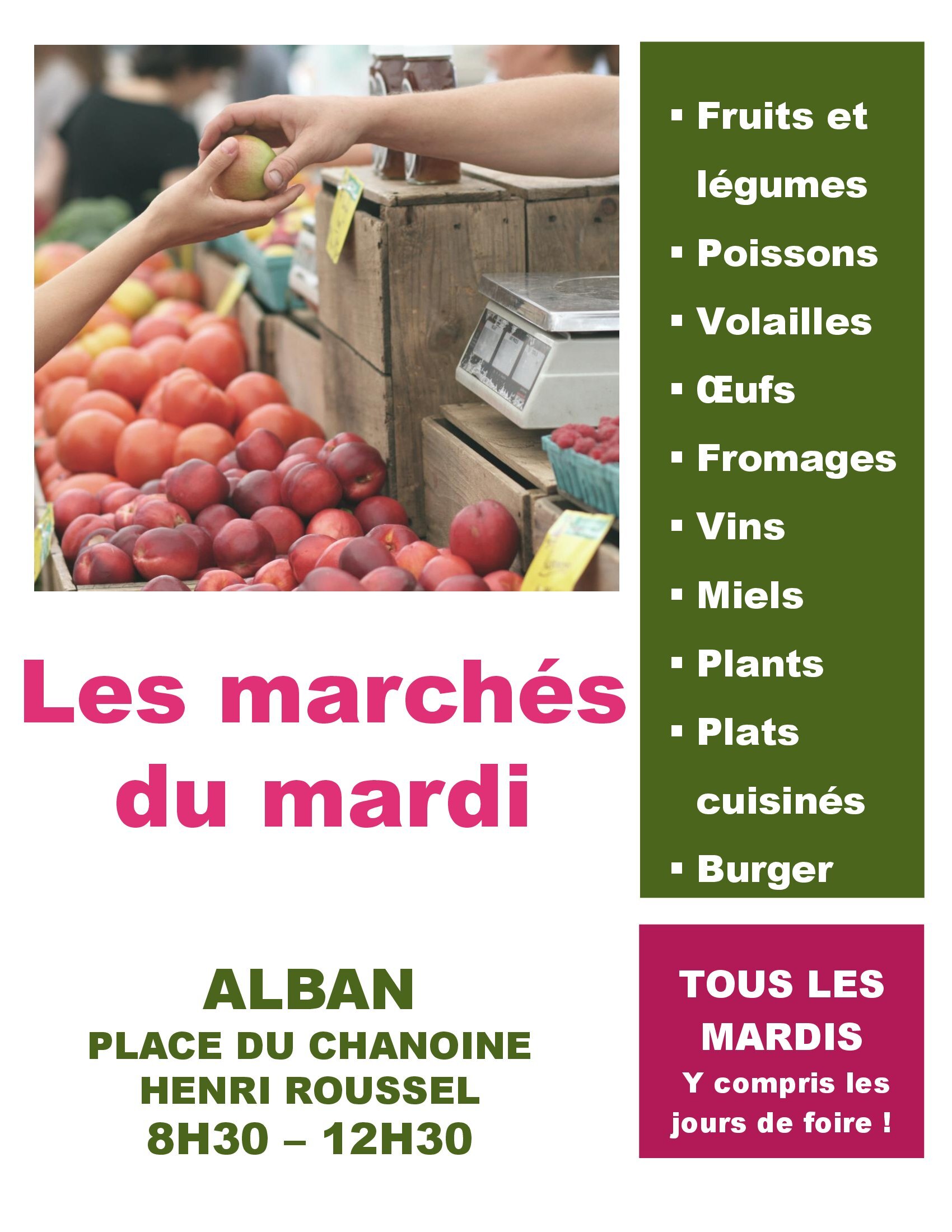 Les marchés du mardi à Alban