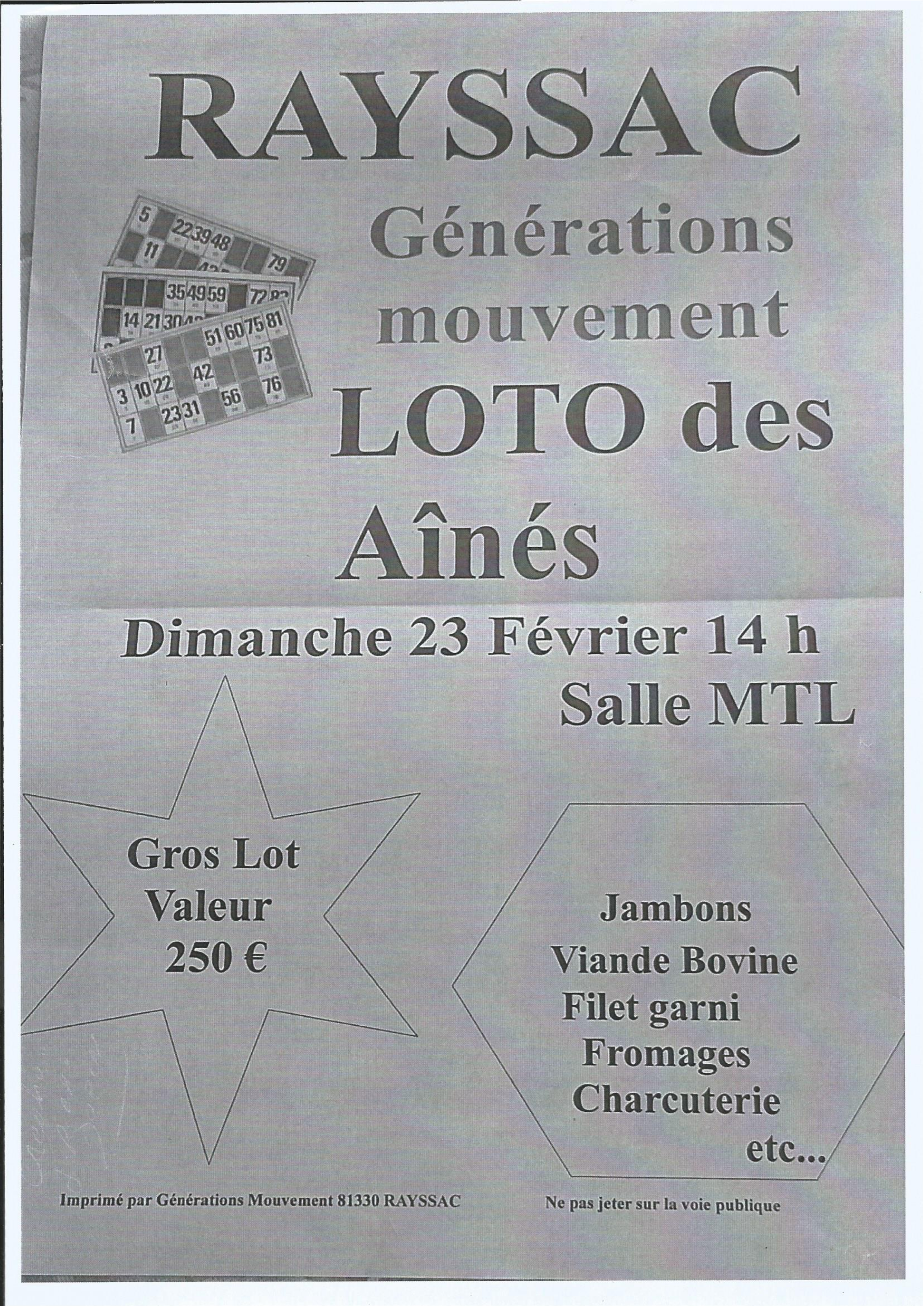 Loto des aînés, à Rayssac