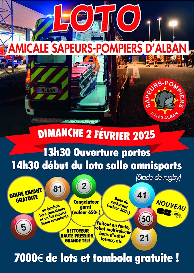 Loto de l'Amicale des Sapeurs-Pompiers d'Alban